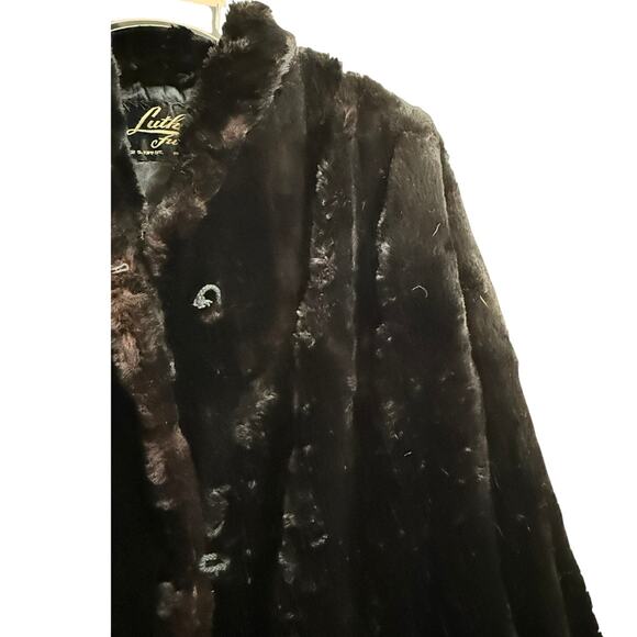Vintage Luthel Furs Black Heavy Fur Overcoat - Women's 10 - Picture 5 of 9